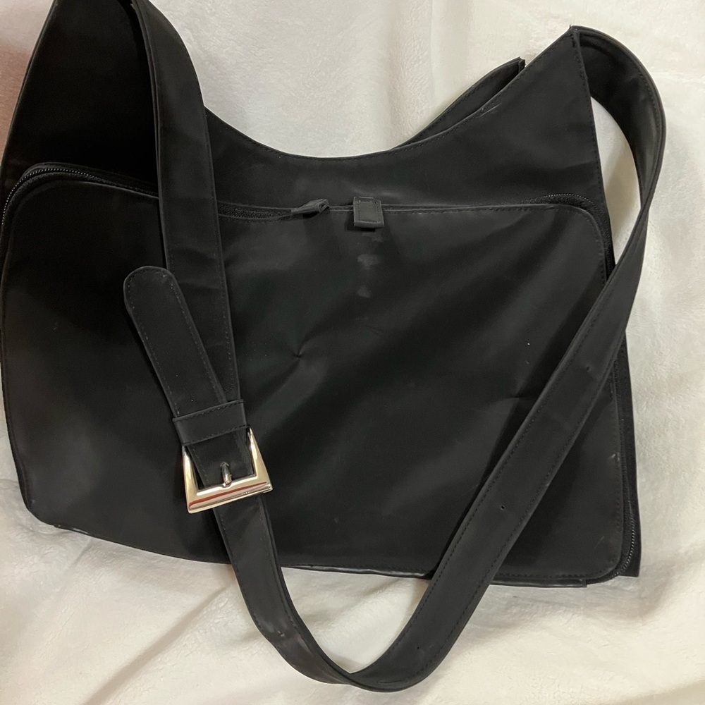 Travel Business Purse (Satchel, Bag) in Heavy Duty Vinyl Reflective Matte Black